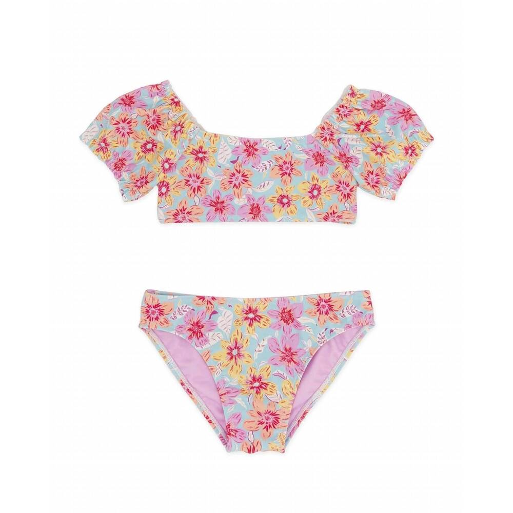 NEW FEATHER 4 ARROW girl's blossom bikini set in bright side floral
